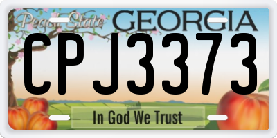 GA license plate CPJ3373
