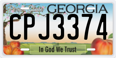 GA license plate CPJ3374