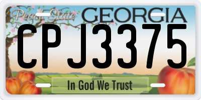 GA license plate CPJ3375
