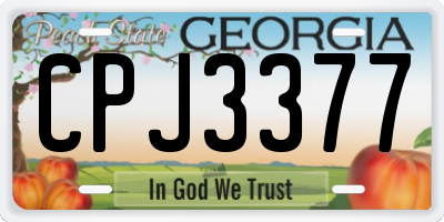 GA license plate CPJ3377
