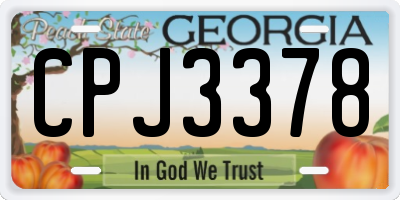 GA license plate CPJ3378