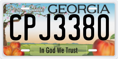 GA license plate CPJ3380