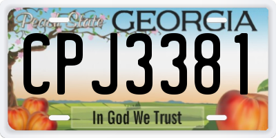GA license plate CPJ3381