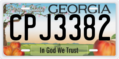 GA license plate CPJ3382