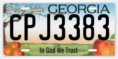 GA license plate CPJ3383