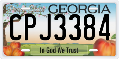 GA license plate CPJ3384