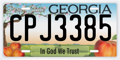 GA license plate CPJ3385