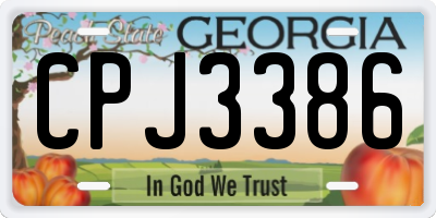 GA license plate CPJ3386