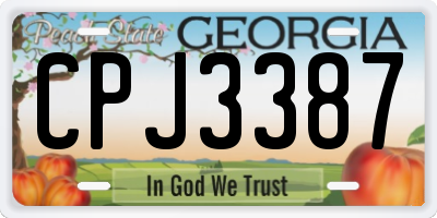 GA license plate CPJ3387
