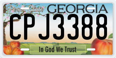 GA license plate CPJ3388