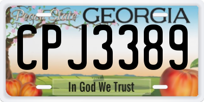 GA license plate CPJ3389