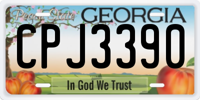 GA license plate CPJ3390