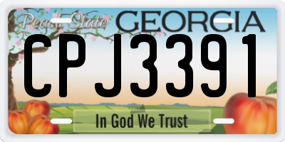 GA license plate CPJ3391