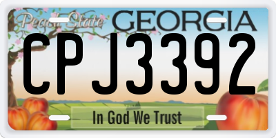 GA license plate CPJ3392
