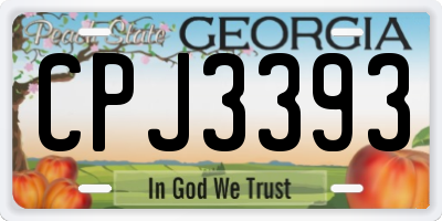 GA license plate CPJ3393