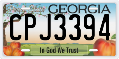 GA license plate CPJ3394