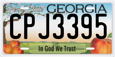 GA license plate CPJ3395