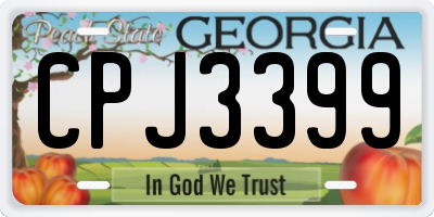 GA license plate CPJ3399