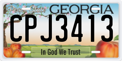 GA license plate CPJ3413