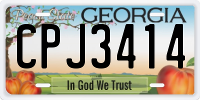 GA license plate CPJ3414