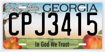 GA license plate CPJ3415