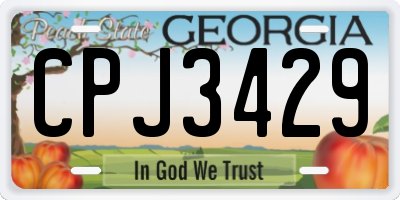 GA license plate CPJ3429