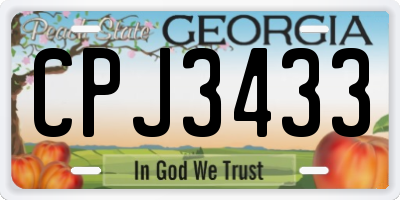 GA license plate CPJ3433
