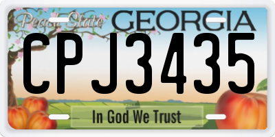 GA license plate CPJ3435