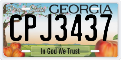 GA license plate CPJ3437