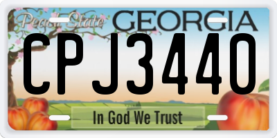 GA license plate CPJ3440
