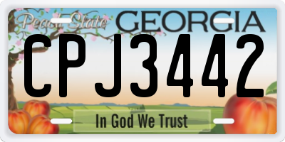 GA license plate CPJ3442