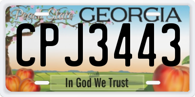 GA license plate CPJ3443