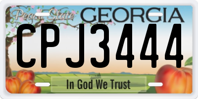 GA license plate CPJ3444