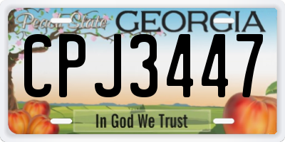 GA license plate CPJ3447