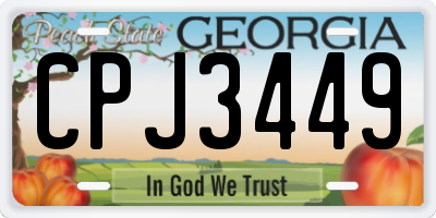 GA license plate CPJ3449