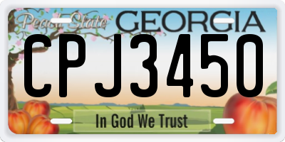GA license plate CPJ3450