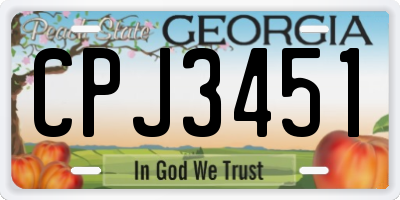 GA license plate CPJ3451