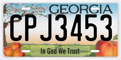 GA license plate CPJ3453