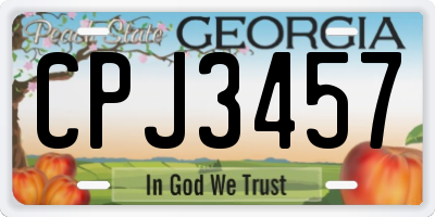 GA license plate CPJ3457