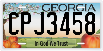 GA license plate CPJ3458