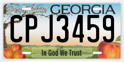 GA license plate CPJ3459