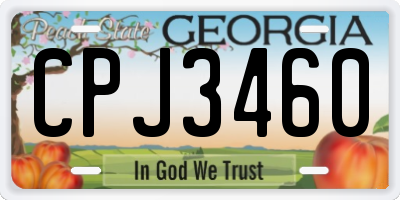 GA license plate CPJ3460