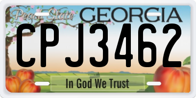 GA license plate CPJ3462