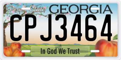 GA license plate CPJ3464
