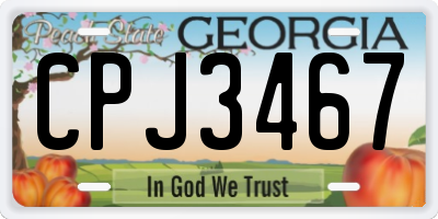 GA license plate CPJ3467