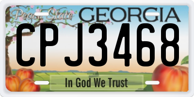 GA license plate CPJ3468