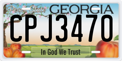 GA license plate CPJ3470