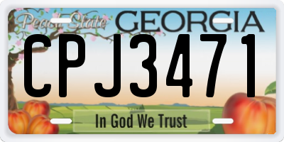 GA license plate CPJ3471
