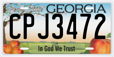 GA license plate CPJ3472
