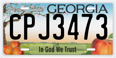 GA license plate CPJ3473
